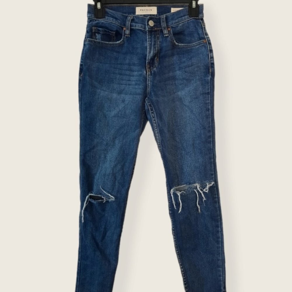 PACSUN Vintage Icon Destroyed Raw Hem Jeans Sz 23